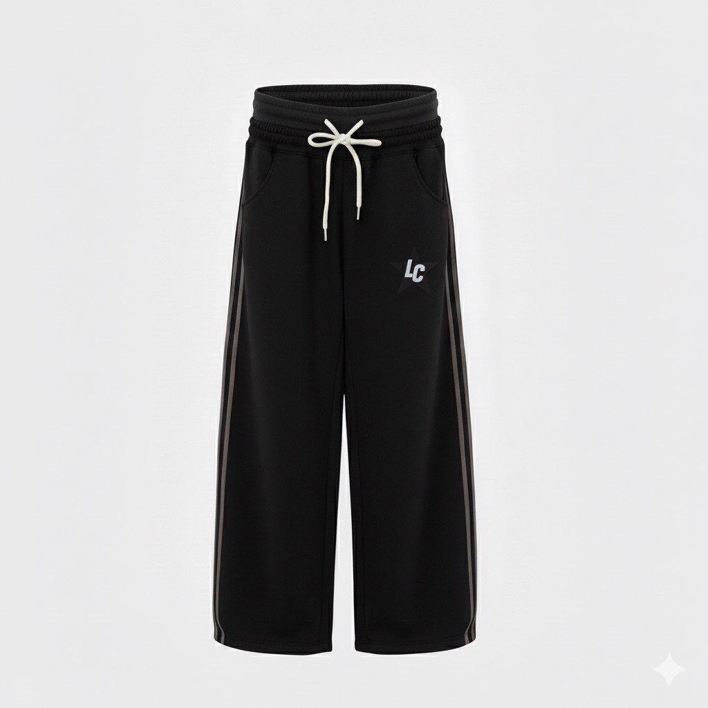 Black Double Waisted LC Joggers